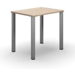 Bord DUO-U, rak skiva, LxB 800x600 mm, ek/silver
