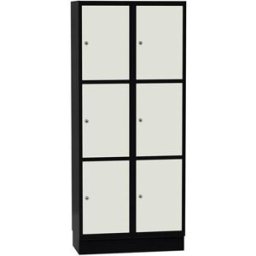 Elevskåp Sonesson Flex, 6 dörrar i 2 skåp, BxDxH 800x400x1900 mm, vit/