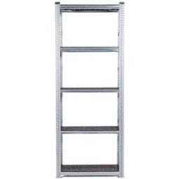 Lagerhylla Flex, grund, BxDxH 976x400x2500, 5 st svarta hyllplan