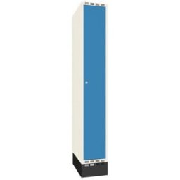Klädskåp Sonesson Flex, 1 dörr i 1 skåp, BxD 300x400 mm/skåp, blå/vit