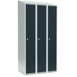 Klädskåp Fydor SMG, 900x 550x1900 mm, 3 dörrar i 3 skåp , sluttande ta