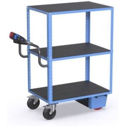 Eldriven hyllvagn CustomLine, 3 hyllplan, antracitgrå RAL 7016, elasti