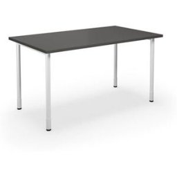 Bord DUO-C, rak skiva, LxB 1400x800 mm, mörkgrå/vit