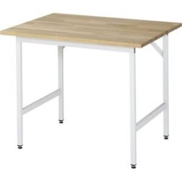 Arbetsbord Rickard, stativ 30 x 30 mm, skiva i massiv bok, BxD 1000 x