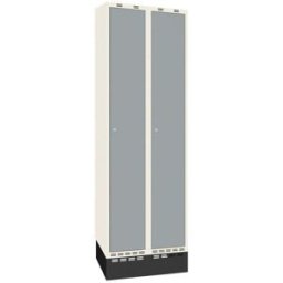 Klädskåp Sonesson, BxDxH 600x550x1900 mm, sockel, 2 dörrar i 2 skåp, g