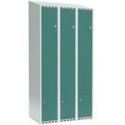 Z-skåp Fydor SMZ, 900x550x1900 mm, 6 dörrar i 3 skåp, sluttande tak, g