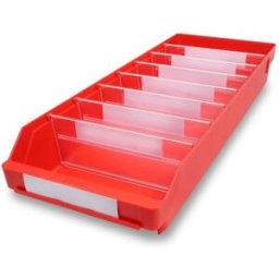 Lagerlåda Stemo 600x240x95 mm, 15-pack, röd