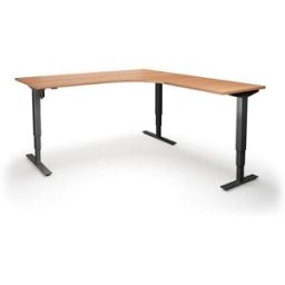 Höj och sänkbart hörnskrivbord Atlanta, höger, LxB 1800x2000 mm, bok/s