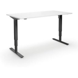 Höj och sänkbart skrivbord Atlanta, rak, LxB 1600x800 mm, vit/svart