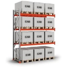 Pallställ Space utbyggnad, B1100xH3500 mm för 12 pallar, 550 kg/pall,