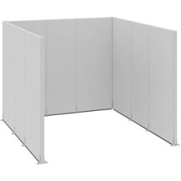 Golvskärm Hans, kontor/industri, komplett modul, LxBxH 3730 x 3630 x 3