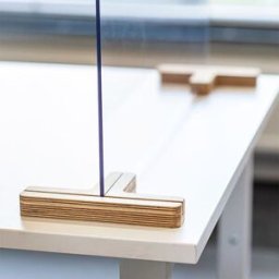Bordsskärm Myrten, plexi, HxB 590x750 mm, transparent, 5-9 st
