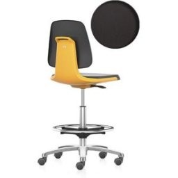 Arbetsstol Bimos Labsit, högstol med sittbromshjul och fotring, sits a