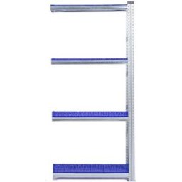 Lagerhylla Flex, utbyggnad, BxDxH 906x320x1972, 4 st blå hyllplan