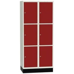 Elevskåp Sonesson Flex, 6 dörrar i 2 skåp, BxDxH 800x550x1900 mm, röd/