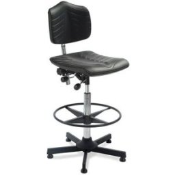 Industristol Premium, hög, med glidfot och fotring