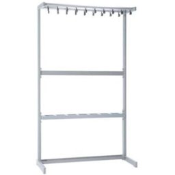 Klädställ Enkelsidigt, utan galgar, med paraplyhållare, silver