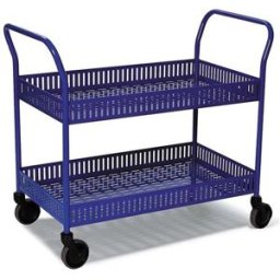 Bordsvagn med sarg, LxBxH 950x540x940 mm, blå, max 250 kg