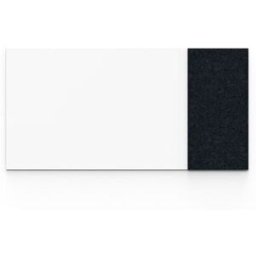 Whiteboard glas Mood Textile, BxH 2000x1000 mm, vit/svart