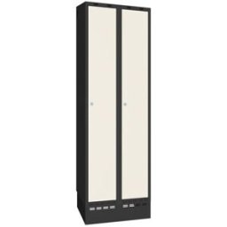 Klädskåp Sonesson, BxDxH 600x550x1900 mm, sockel, 2 dörrar i 2 skåp, v