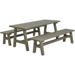Bänkset Ada, bord, 2 bänkar, gråbrun, bord LxBxH 1770 x 750 x 720 mm