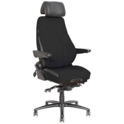 Kontorsstol Be-Ge 300 24H, uppfällbara armstöd, sumi svart