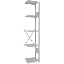 Lagerhylla Vit/Vit, halvutbyggnad, BxDxH 500x400x2500, öppen