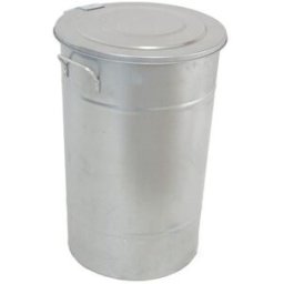 Soptunna av plåt, 70 l, H 640 mm, galvad