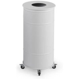 Soptunna Brooklyn Bin Big, H 810 mm, hjul, singel med lock, vit