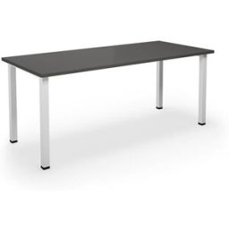 Bord DUO-U, rak skiva, LxB 1800x800 mm, mörkgrå/vit