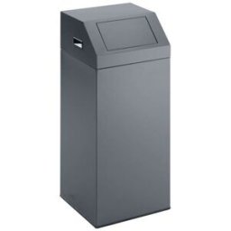 Källsorteringsbehållare, 76 l, BxDxH 380x380x890 mm, silver