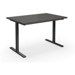 Bord DUO-T, rak skiva, LxB 1200x800 mm, mörkgrå/svart