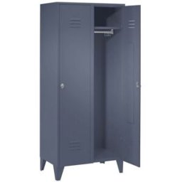 Klädskåp Omme, BxDxH 800x500x1850 mm, 2 dörrar, blågrå