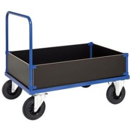 Plattformsvagn Uvan, låg, LxBxH 1200x800x900 mm, blå, 4 gavlar