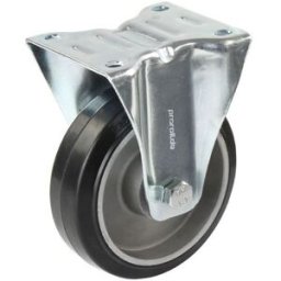 Elastiskt massivgummihjul, ØxB 80x38 mm, fast hjul, max 120 kg