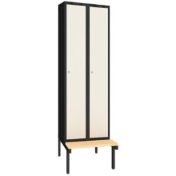 Klädskåp Sonesson, BxDxH 600x550x1900 mm, bänkstativ, 2 dörrar i 2 skå