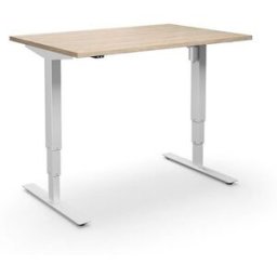 Höj och sänkbart skrivbord Atlanta, rak, LxB 1400x800 mm, ek/vit