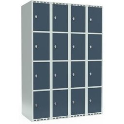 Elevskåp Fydor SMG, BxDxH 1200 550x1752 mm, 16 dörrar i 4 skåp, plant