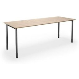 Bord DUO-C Trend, rak skiva, runda hörn, LxB 2000x800 mm, ek/svart
