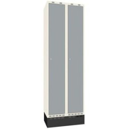 Klädskåp Sonesson Flex, 2 dörrar i 2 skåp, BxD 300x400 mm/skåp, grå/vi