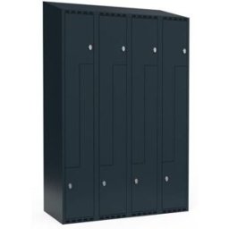 Z-skåp Fydor SMZ, 1200x550x1900 mm, 8 dörrar i 4 skåp, sluttande tak,