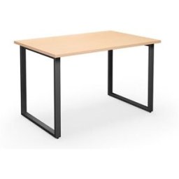 Bord DUO-O, rak skiva, LxB 1200x800 mm, björk/svart