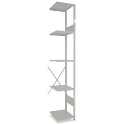 Lagerhylla Vit/Vit, halvutbyggnad, BxDxH 500x500x3000, öppen