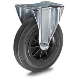 Massivgummihjul, plastfälg, ØxB 160x40 mm, fast hjul, max 135 kg