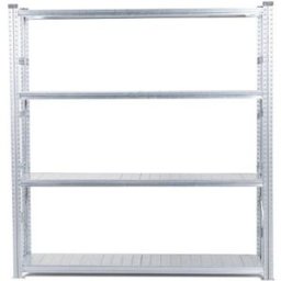 Lagerhylla Flex, grund, BxDxH 1876x500x1972, 4 st galvade hyllplan