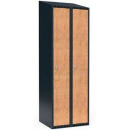 Klädskåp Fydor FFF, 600x550x1900 mm, 2 dörrar i 2 skåp, sluttande tak,