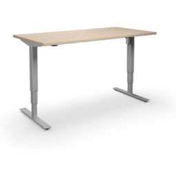 Höj och sänkbart skrivbord Atlanta, rak, LxB 1800x800 mm, ek/silver