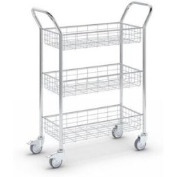 Korgvagn Irma, lastkapacitet 200 kg, vit aluminium, LxBxH 1005 x 380 x