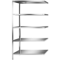 Lagerhylla Purmo, utbyggnad, BxDxH 1100x800x2000, 5 hyllplan rostfri