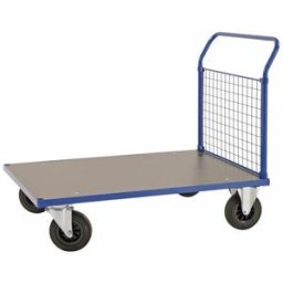 Plattformsvagn Uvan, nät, LxBxH 1083x700x1020 mm, blå, 1 gavel